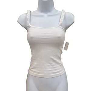 NWT Intimately Free People White Semi Ribbed Cami Tank Top XS/S Basic‎ Layering